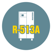 Kaeser Kompressorer använder kylmedlet R-513A i sina kyltorkar.